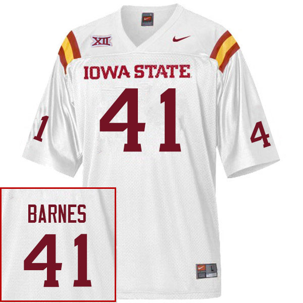 Men #41 Rylan Barnes Iowa State Cyclones College Football Jerseys Stitched Sale-White - Click Image to Close